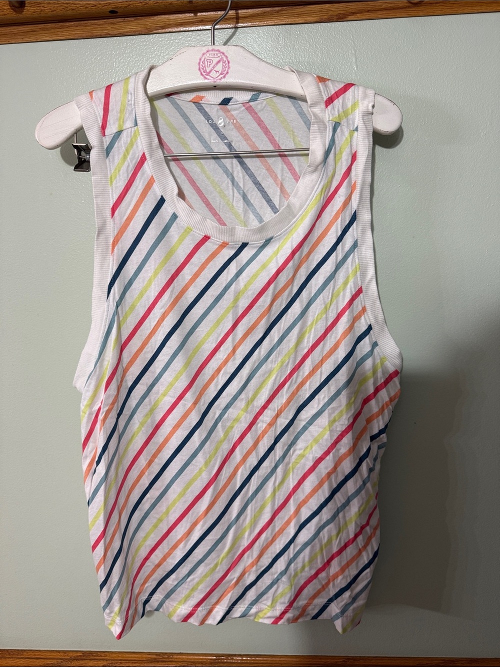 Lou & Grey Stripe Tank. size: Large.